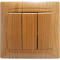 Вимикач потрійної Сакури Ольха LMR1408