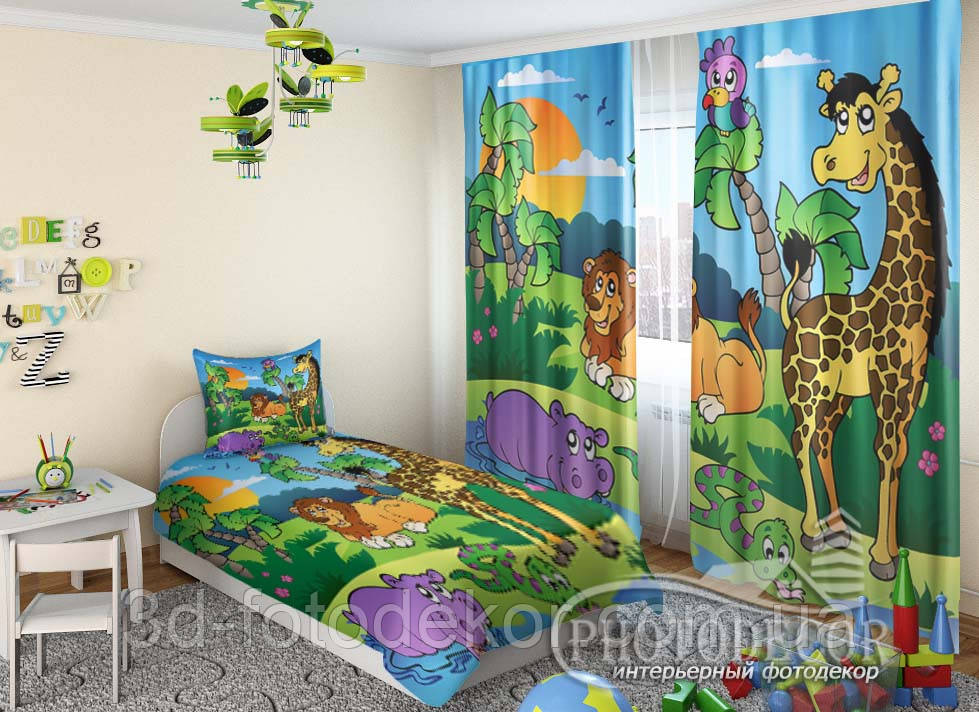 Дитячі Фото Штори "Ранок в Африці" - будь-який розмір. Читаємо опис!