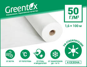 Агроволокно Greentex Агроволокно Greentex p-50 (1.60x10м) чорно-біле