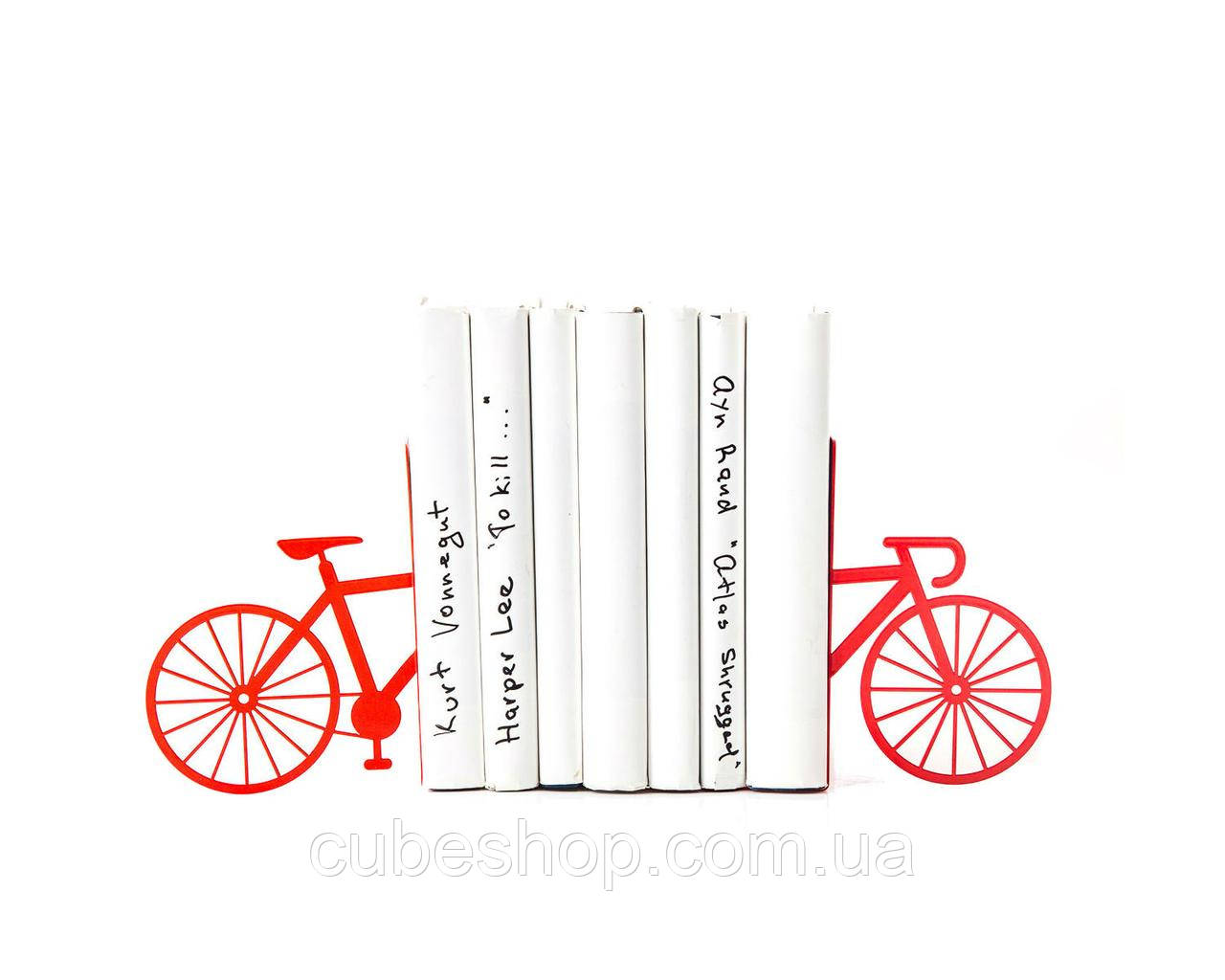 Упори для книг металеві Велик (червоний)