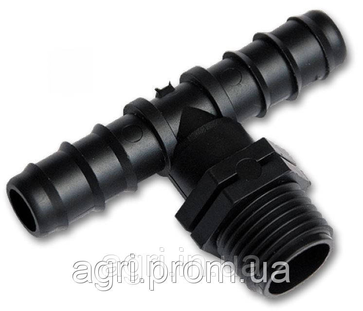 Трійник із зовнішньою різзю 3/4", штуцер під трубку 25 мм, DSWA06-3425L