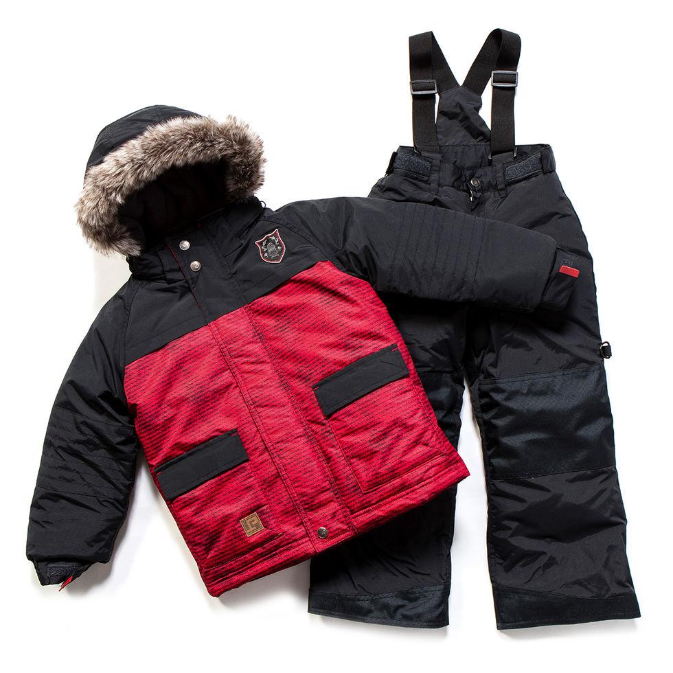 Зимовий термокостюм для хлопчика 7-8 років (куртка та напівкомбінезон), р. 122-134 ТМ Peluche&Tartine Red