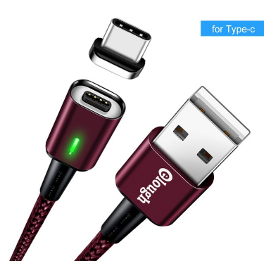 

Магнитный кабель магнитная зарядка Elough USB Type-C Anroid 100см 1метр 3A Вишневый