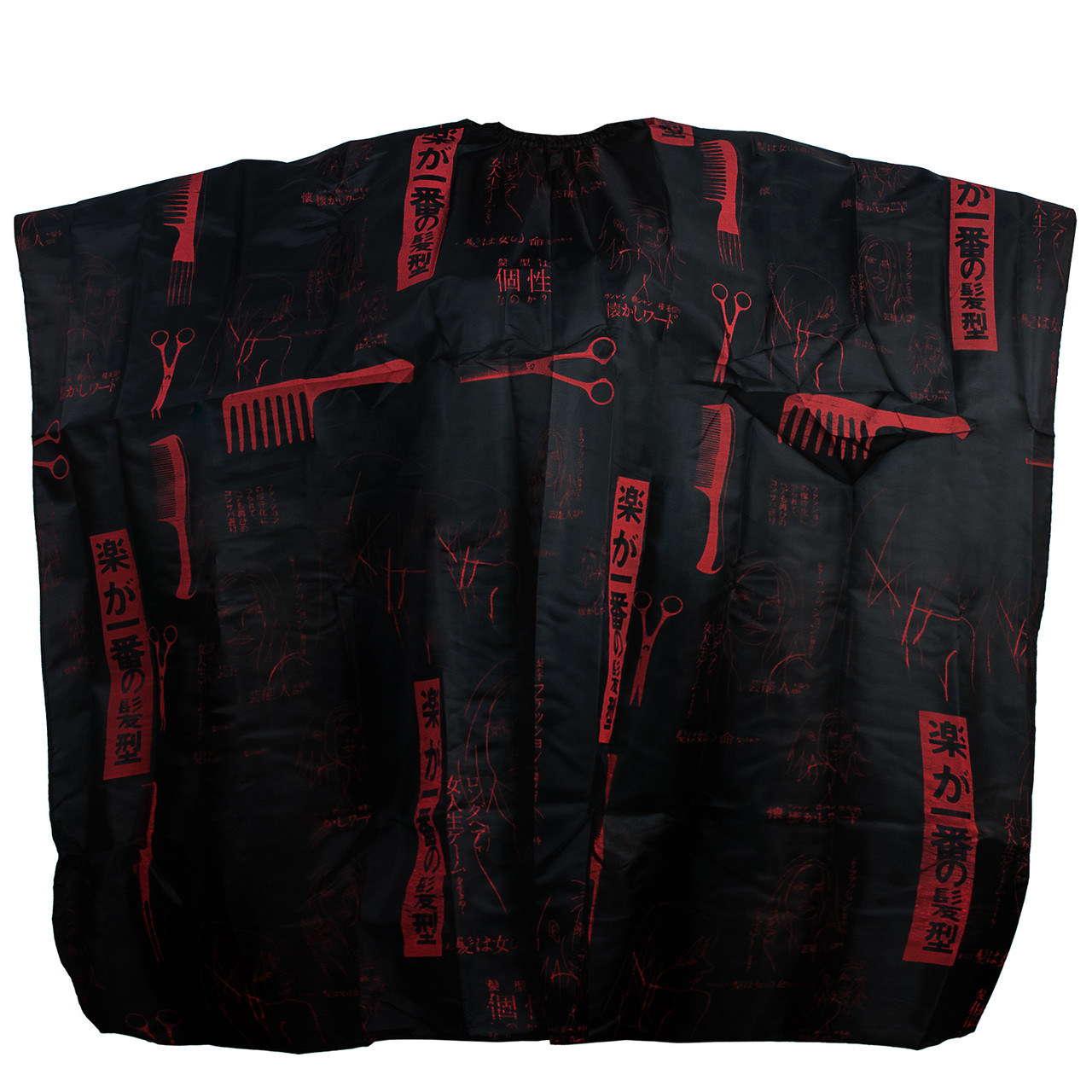 Пеньюар чорний, гребінець, ножиці