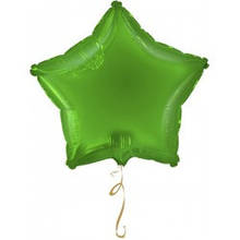 Куля "Зірка зелена" фольгований -45 см. діаметр 