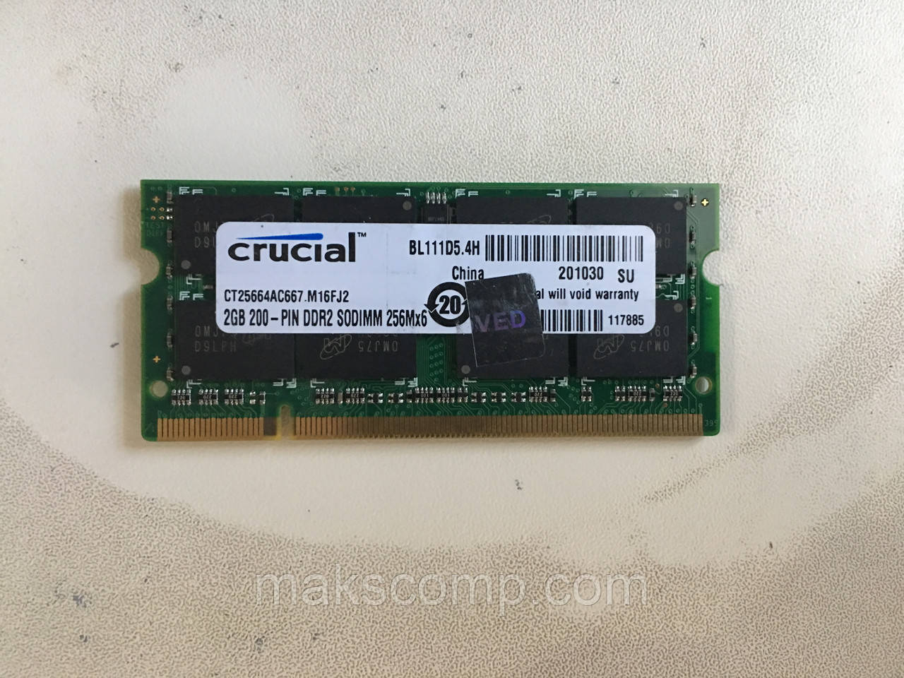 Пам'ять So-dimm Crucial 2Gb PC2-6400S DDR2-800