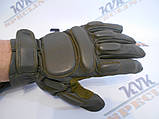 Тактичні рукавички Tactical олива утеплені, фото 4