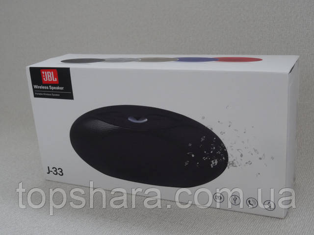 Колонка портативная Bluetooth JBL Wireless Speaker J-33 цвет черный