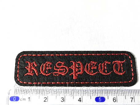 Нашивка планка Respect червоний 72x21 мм, фото 1