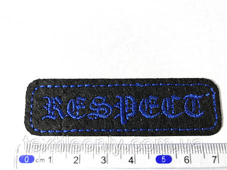 Нашивка планка Respect синій 72x21 мм, фото 1