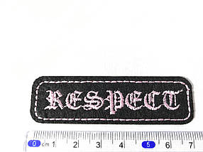Нашивка планка Respect рожевий 72x21 мм