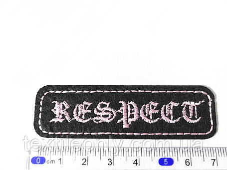 Нашивка планка Respect рожевий 72x21 мм, фото 1