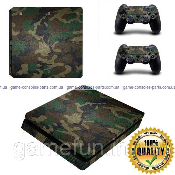 PS4 Slim вінілова наклейка камуфляж Premium, фото 1