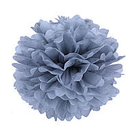 Помпон із паперу 30 см. сірий