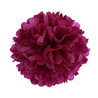 Помпон із паперу 30 см. бордовий