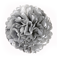 Помпон з паперу 30 см. срібло