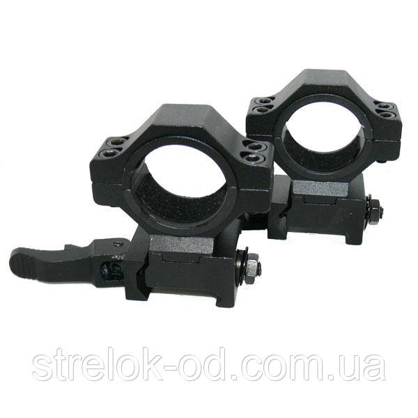 Кільця KONUS QUICKRING Low Version, швидкознімні для кріплення прицілу з трубою 25-30 мм на вивер,низькі