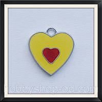 Підвіска з емаллю Серце (2,1*2 см)