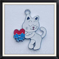 Підвіска з емаллю Кішка (3*2,4 см)