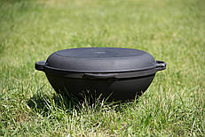 Казан чавунний 10 л з кришкою сковородою (d=400, V = 10 л)