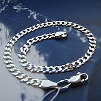 Срібний браслет, 195мм, 3,5 грама, плетіння Панцир, фото 2