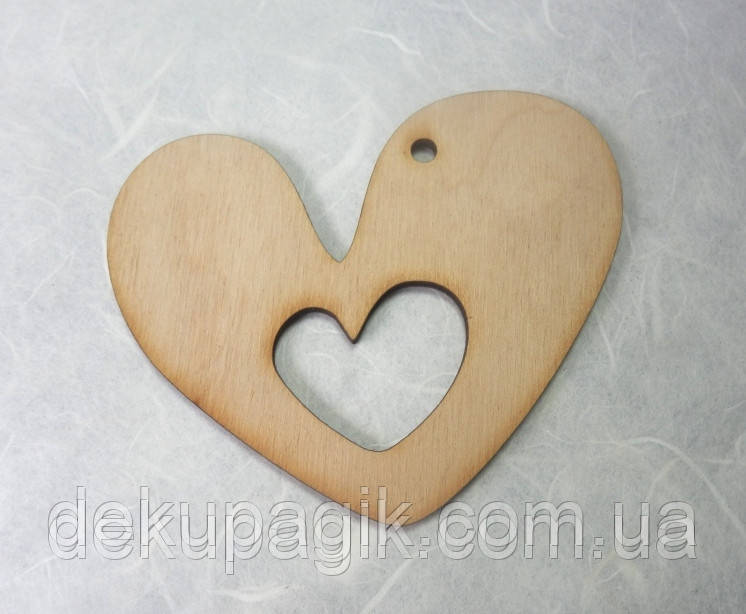 Декоративна підвіска Сердечко 10х8,5см (арт207), фото 1