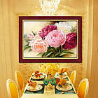 Алмазна вишивка, півонії 40х30 см, повна викладка, фото 4