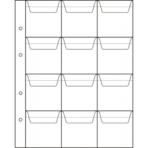 Аркуш для монет 200х250 мм на 12 комірок (60х60 мм)