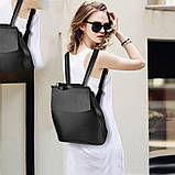 Рюкзак жіночий шкіряний з клапаном (бронзовий), фото 4