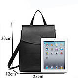 Рюкзак жіночий шкіряний з клапаном (бронзовий), фото 6