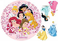 Вафельна картинка для торта Принцеси (лист А4)