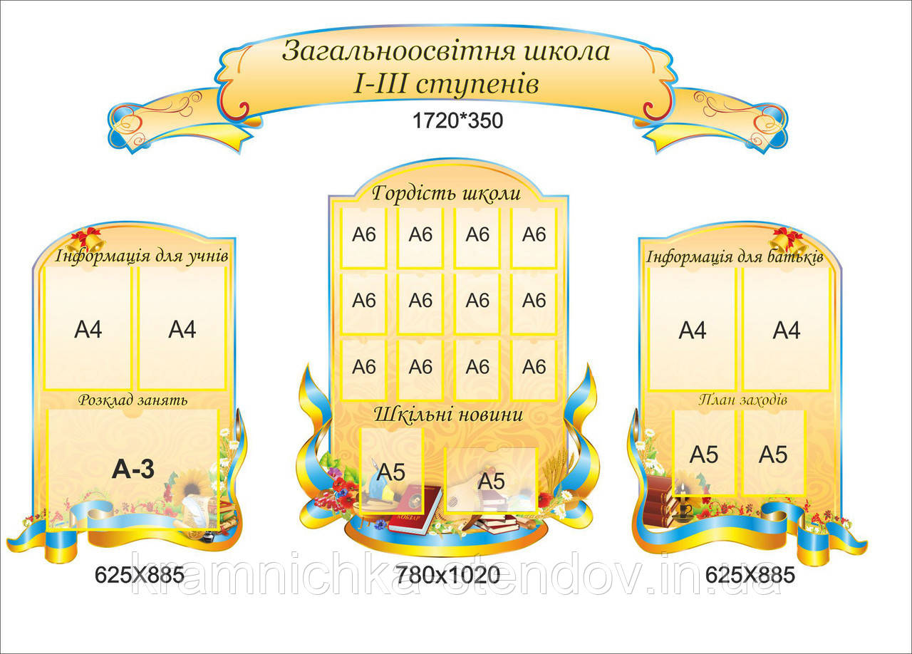 Набір стендів для коридору "Візитна картка школи"коли" коледжу"