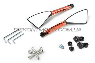 Дзеркала трикутні (червоні, алюм., антивідблиск, перехідник, інструменти) KOMACU