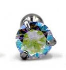 Штанга довжина 6 мм із цирконом 6 мм, сталь, пірсинг 1 шт., фото 4