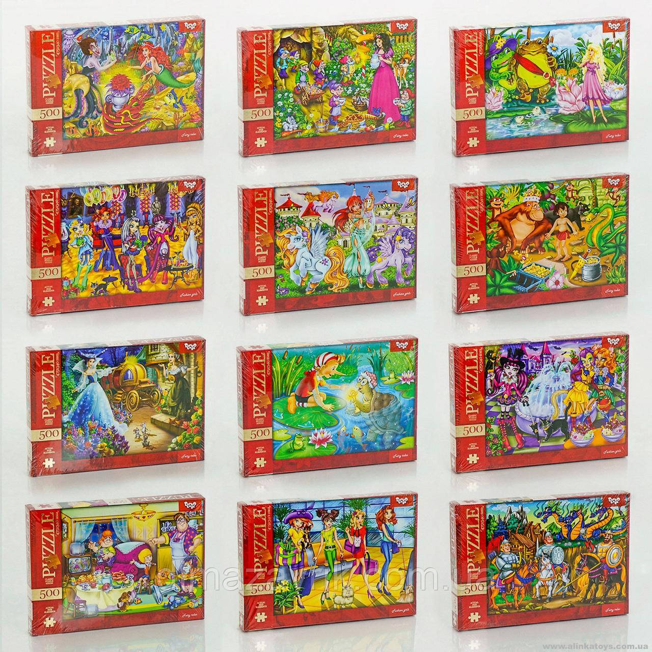 Пазли 500 елементів （12штук комплект）, фото 1