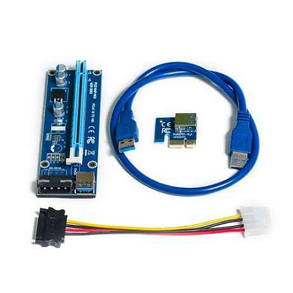 Райзер PCI-E 1X — 16X, USB 3.0 кабель 60 см, живлення 4 pin, фото 2