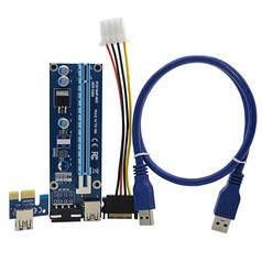 Райзер PCI-E 1X — 16X, USB 3.0 кабель 60 см, живлення 4 pin, фото 2