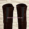 Ботфорти коричневі жіночі замшеві на тракторній підошві, декоровані блискавкою, фото 4