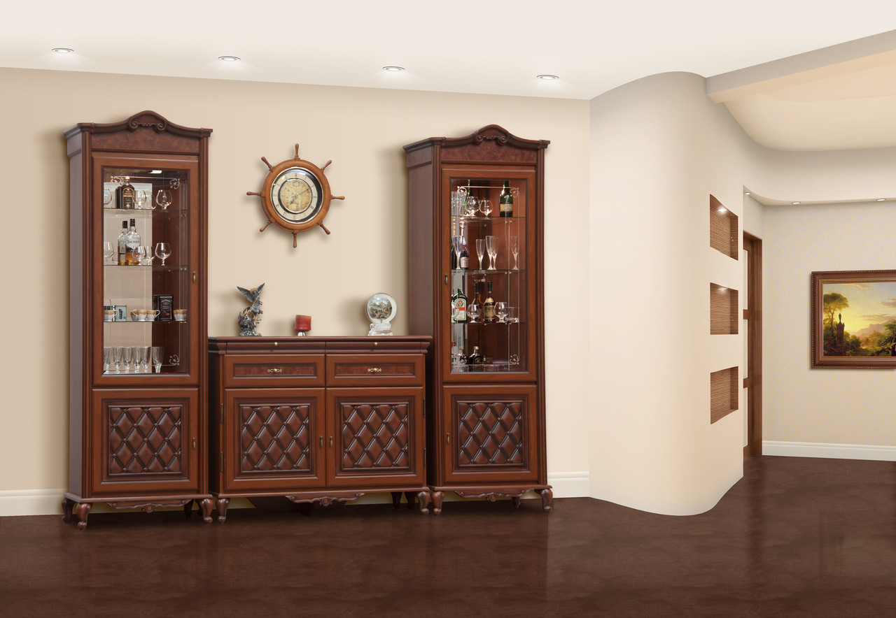 Меблі для вітальні  в класичному стилі Ліворно Світ меблів, колір темний прованс