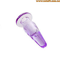 Анальний корок гнучкий з отвором для пальчика пурпуровий плаг із силікону