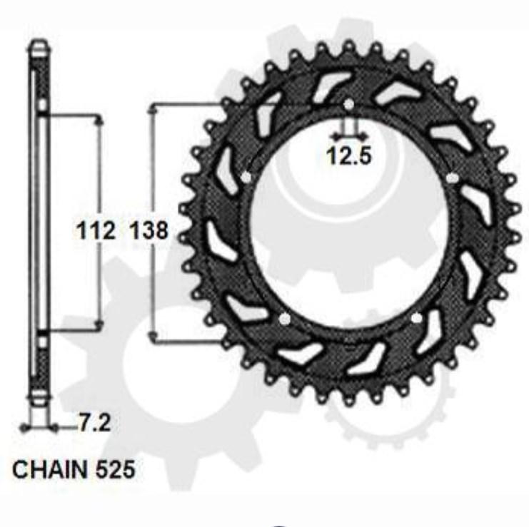 Зірка задня SUNSTAR SUNR1-4483-42