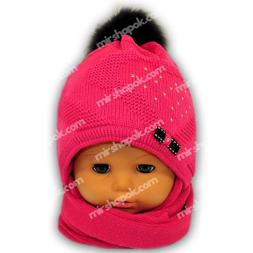 Детский комплект - шапка и шарф для девочки, A724ST, Grans (Польша), утеплитель Softi Term - фото 2 - id-p573425409