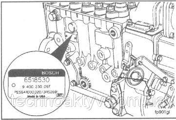 Местоположение паспортной таблички насоса Robert Bosch Местоположение паспортной таблички насоса Robert Bosch
