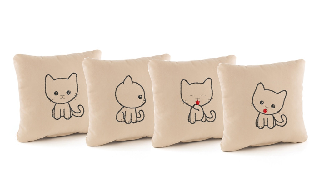 Подарункові подушки з вишивкою «Кошенята» флок - фото 3 - id-p67461900