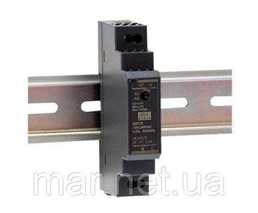 HDR-15-5 Блок живлення Mean Well 12вт, 5в, 2,4 А на Din-рейку, фото 1