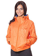 Женская куртка-ветровка с капюшоном оранжевая