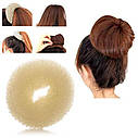 Валик (бублик) для волосся L середній d 9 см 12 шт/уп, фото 3