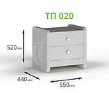 Тумба приліжкова ТП 020 (екошкіра/тканина) (Лефорт/Lefort) 440х550х520мм, фото 2