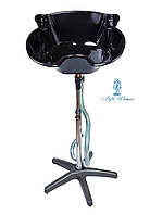 Мийка перукарня пластикова чорна на підставці 210 48