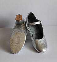 Туфли народные серебро на раздельной подошве